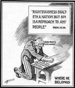 Uncle Sam praying